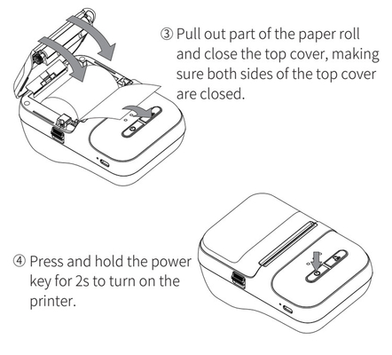 2 imprimante thermique sans fil tenue dans la main Royal Mail de label de pouce 58mm Bluetooth