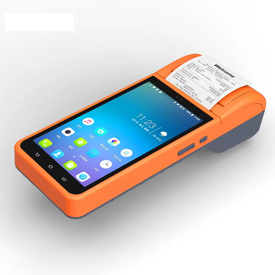 Terminal tenu dans la main de position de système d'Android 8,1 avec l'imprimante thermique de 58mm